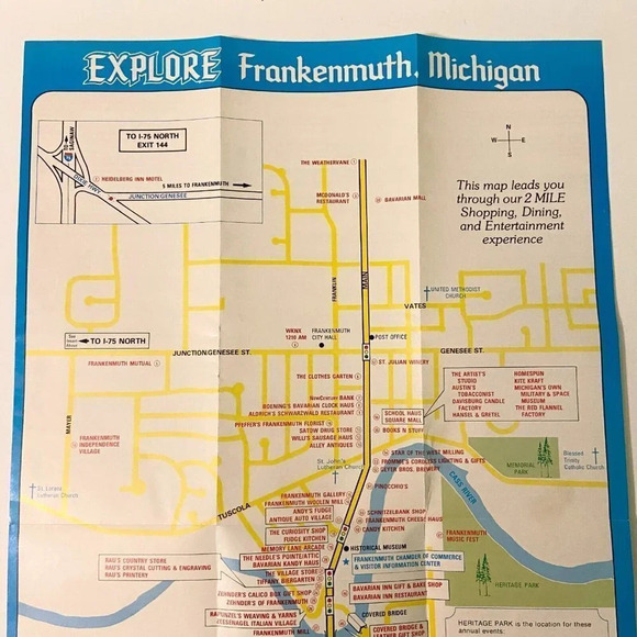 Vintage Frankenmuth Explore Michigans  Little Bavaria Map Brochure Pamphlet - Picture 8 of 14